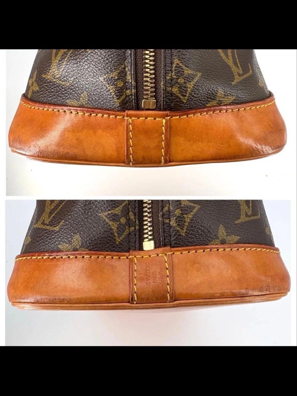 Louis Vuitton Monogram Canvas Satchel with Tan Vachetta Accents